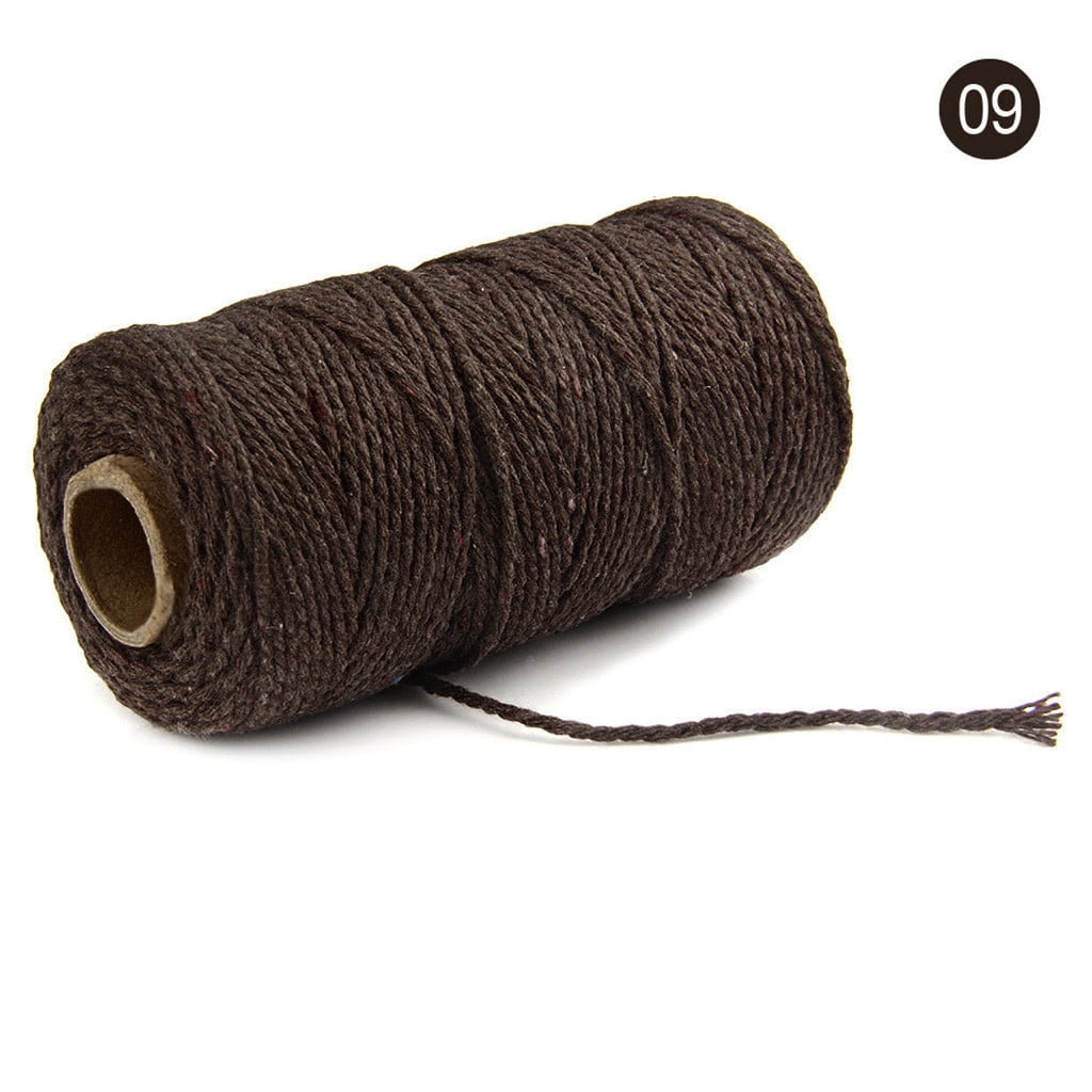 Danhjin 100m Long/100Yard Pure Cotton Twisted Cord Rope Crafts Macrame Artisan String - on Clearance Coffee