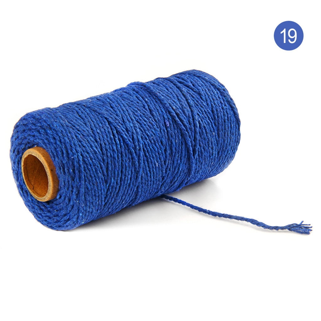Danhjin 100m Long/100Yard Pure Cotton Twisted Cord Rope Crafts Macrame Artisan String - on Clearance Dark Blue