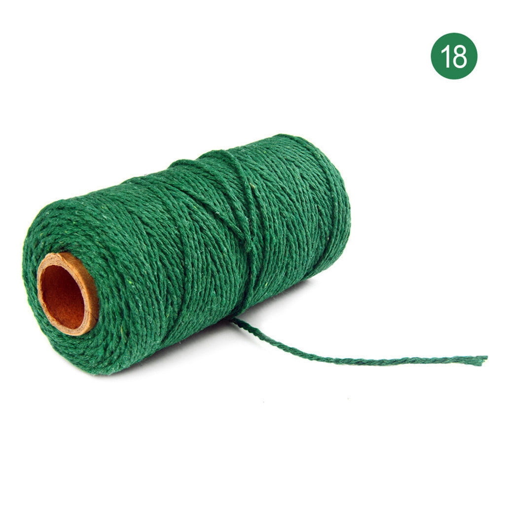 Danhjin 100m Long/100Yard Pure Cotton Twisted Cord Rope Crafts Macrame Artisan String - on Clearance Dark green