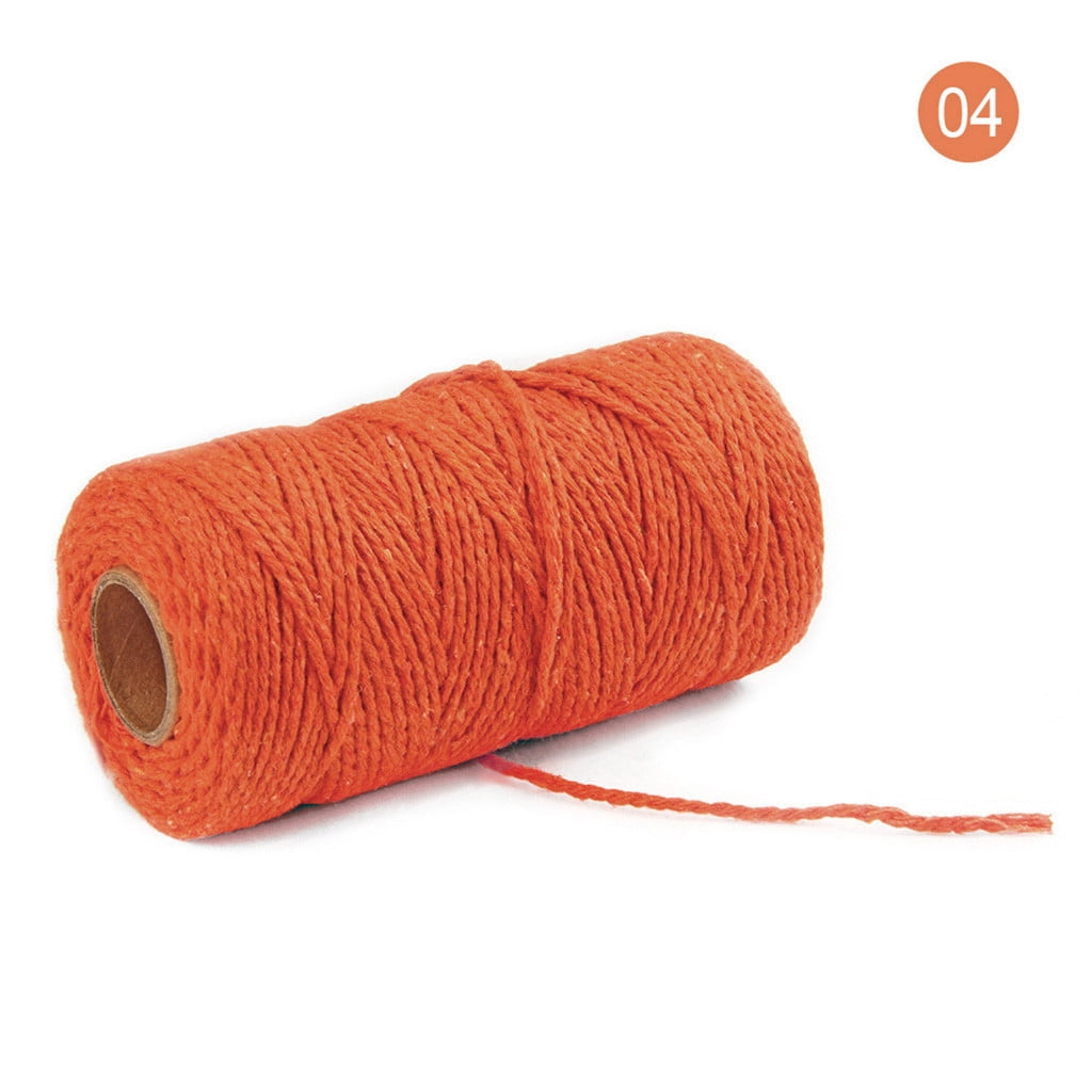 Danhjin 100m Long/100Yard Pure Cotton Twisted Cord Rope Crafts Macrame Artisan String - on Clearance Orange
