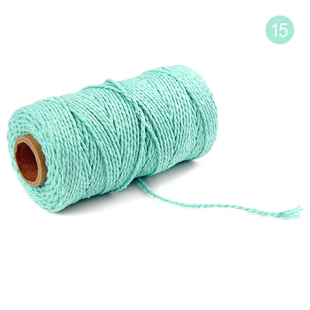 Danhjin 100m Long/100Yard Pure Cotton Twisted Cord Rope Crafts Macrame Artisan String - on Clearance light blue