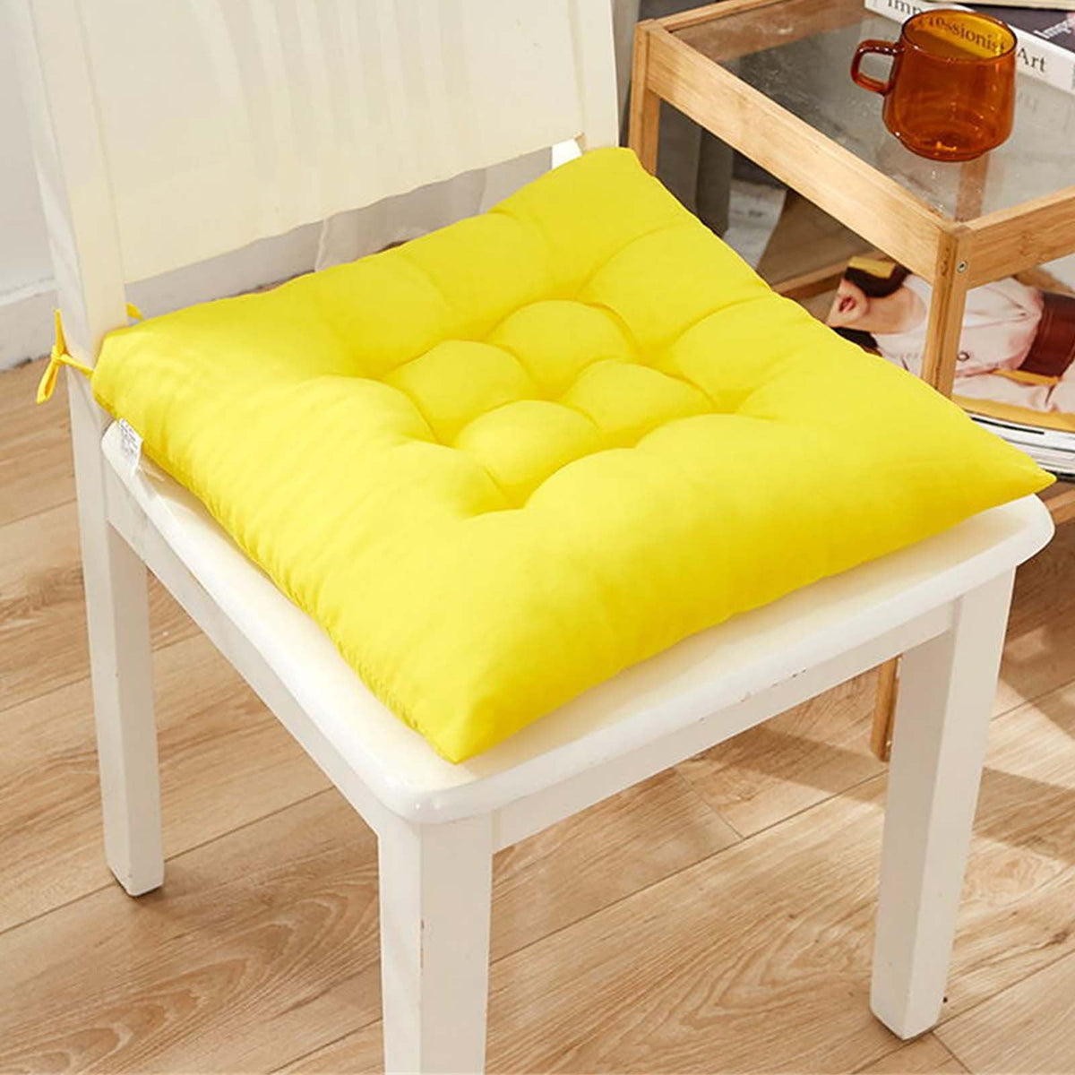 Tyidzon Chair Cushions Non-Slip Rocking Chair Cushion with Ties for Living Room Kitchen, Indoor Seat Cushion, 15X15 Inches N