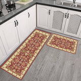 Tyidzon Kitchen Mats for Floor Set of 2 Pcs, Cushioned Non Slip Kitchen Rugs for Kitchen Floor, Absorbent Runner Comfort Standing Mats Washable for Kitchen, Office, Home (15"x47"+15"x23") Orange,Blue#2