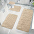 Tyidzon Bathroom Rugs Sets 4 Piece with Toilet Lid Cover, Non-Slip Absorbentb Rugs and Mats for Bathroom, Bath Rug Set Beige