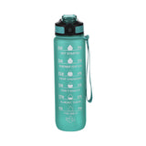 Tyidzon 32Oz Water Bottle with Time Markers, Carry Strap, Leak-Proof for Fitness, Gym, Camping, Outdoor Sports Green