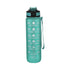 Tyidzon 32Oz Water Bottle with Time Markers, Carry Strap, Leak-Proof for Fitness, Gym, Camping, Outdoor Sports Green