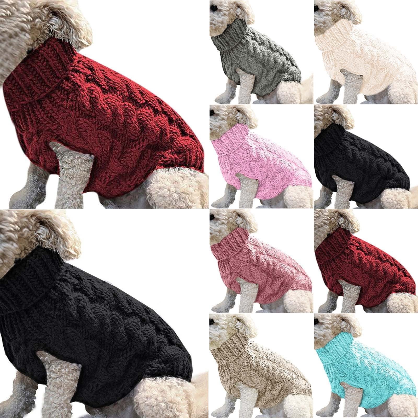 Clearance Under $5 Boovnll Dog Sweater, Winter Turtleneck Knitted Keep Warm Sleeveless Pet Clothes, Dog Clothes for Small Dog Fall Winter Dog Sweaters, (Black, S) M Black