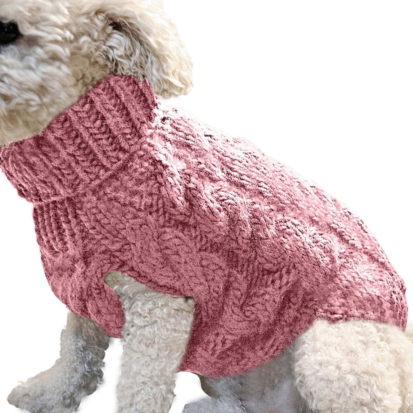 Clearance Under $5 Boovnll Dog Sweater, Winter Turtleneck Knitted Keep Warm Sleeveless Pet Clothes, Dog Clothes for Small Dog Fall Winter Dog Sweaters, (Black, S) XL Hot Pink