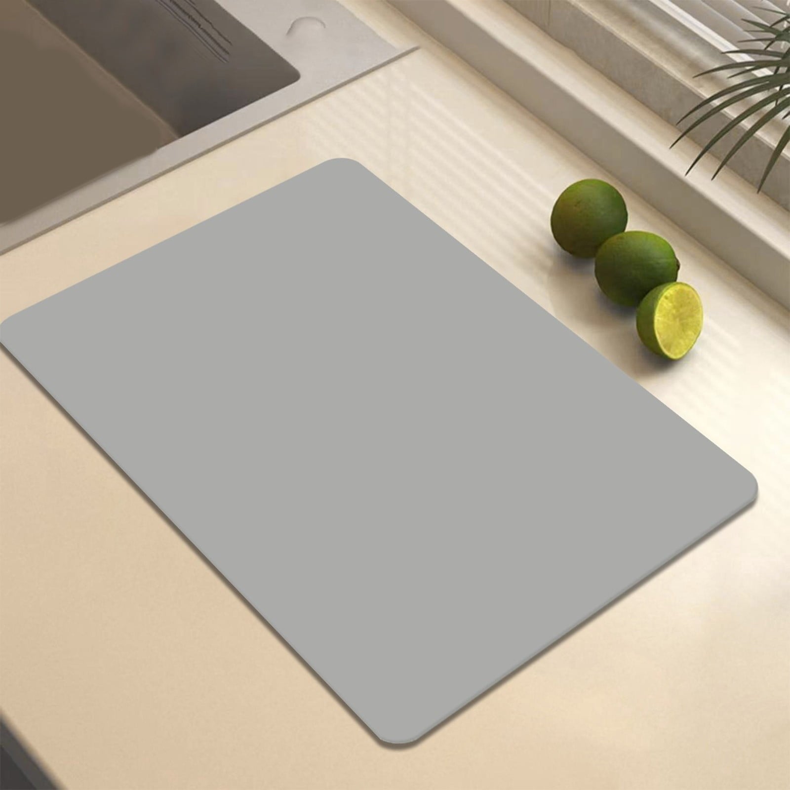 Clearance Under $1 Boovnll Dish Drying Mat, 12x16" High Absorbent & Soft Dish Drainer, Diatomite Drying Matt Kitchen Counter for Kitchen Countertops, Sinks, Draining Racks, Drying Mat Gray