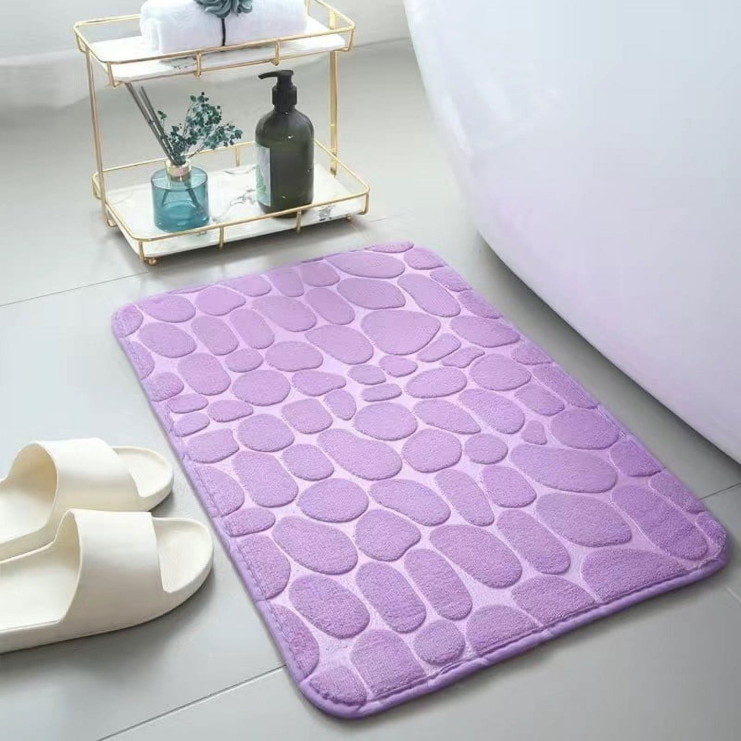 Clearance Under $5 Boovnll Bathroom Rugs Set 2 Piece, Super Absorbent & Soft Non-Slip Velvet Toilet Rug & Bath Mat, Quickly Dry Thicken Bath Mats for Bathroom, Kitchen, Door Mat, Bathroom Mat I