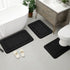 Tyidzon Bathroom Rugs Sets 3 Piece, Bath Mat Universal Soft Comfortable Water Absorption Non Slip Machine Washable Easy Dry Bathroom Mat, Gray Black