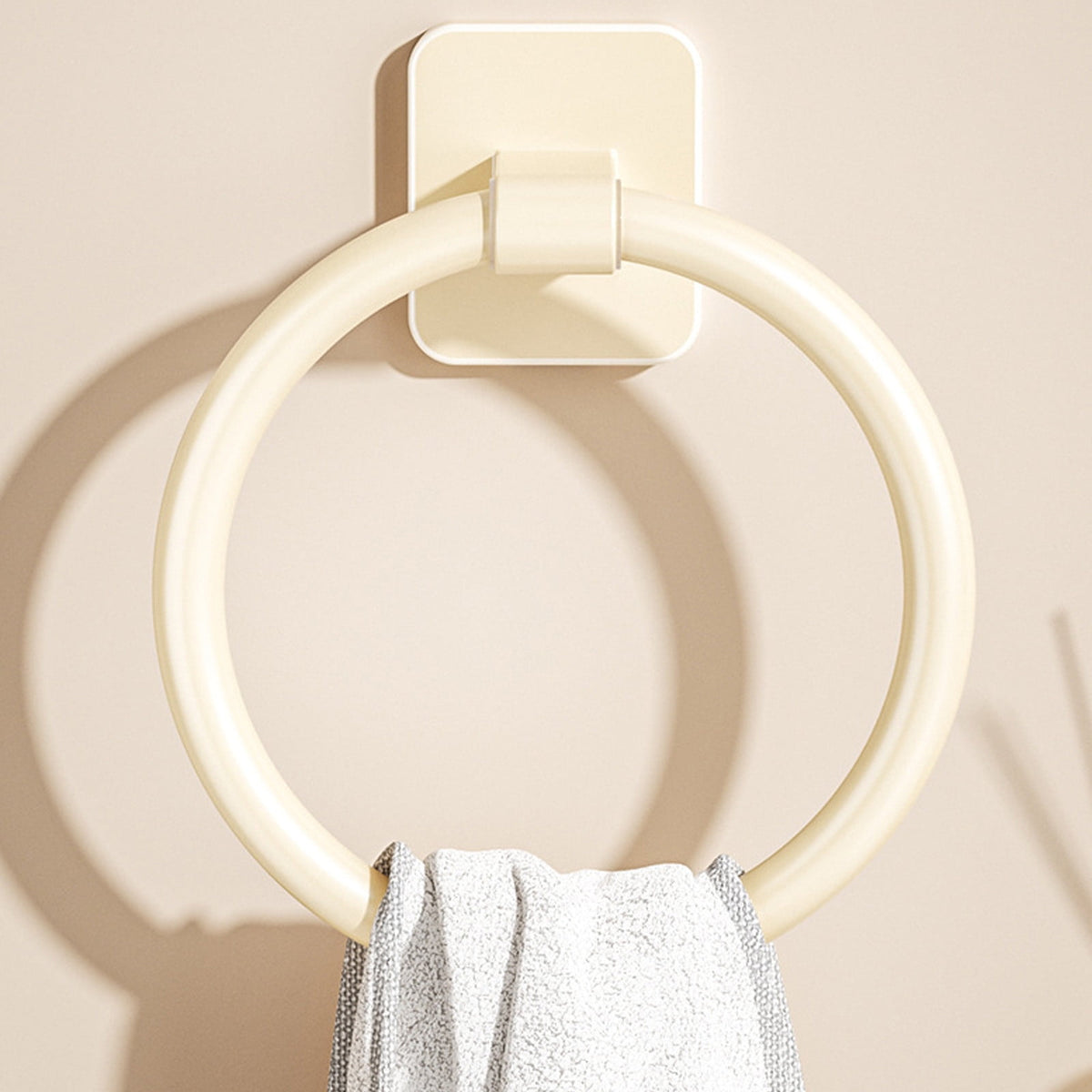 Tyidzon Towel Ring No Drill Bathroom Bathroom Towel Rack Round Towel Racks for Bathroom, Small Size Hand Towel Hanging Rod Rag Towel Rack, Black White