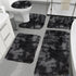 PALIFEUR Tie-Dye Bathroom Rugs Sets, Non-Slip Bath Mat Set 5 Piece, Soft Comfortable Washable Bathroom Mat Set, Quicker Dry Bathroom Rug with Toilet Rug Black