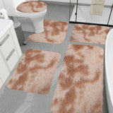 PALIFEUR Tie-Dye Bathroom Rugs Sets, Non-Slip Bath Mat Set 5 Piece, Soft Comfortable Washable Bathroom Mat Set, Quicker Dry Bathroom Rug with Toilet Rug Khaki
