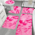 PALIFEUR Tie-Dye Bathroom Rugs Sets, Non-Slip Bath Mat Set 5 Piece, Soft Comfortable Washable Bathroom Mat Set, Quicker Dry Bathroom Rug with Toilet Rug Pink