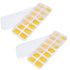PALIFEUR Silicone Ice Cube Tray 2 Pack Easy-Release & Flexible 14-Ice Cube Trays with Avoid Spill Removable Lid, Stackable Ice Trays with Ice Covers for Freezer Yellow