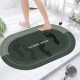 PALIFEUR Oval Bathroom Rugs, Extra Soft Absorbent Bath Mat, 15.7"x23.6" Quicker Dry Washable Bath Mats for Bathroom, Tub and Shower, Non-Slip Bathroom Rug Black