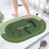 PALIFEUR Oval Bathroom Rugs, Extra Soft Absorbent Bath Mat, 15.7"x23.6" Quicker Dry Washable Bath Mats for Bathroom, Tub and Shower, Non-Slip Bathroom Rug Green