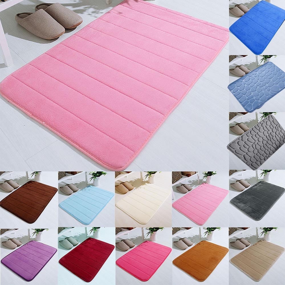 Dmlowu Bathroom Rugs - Ultra Absorbent Non-Slip Floor Bath Mat, Super Soft Shower Mat for Bath Tub, Machine Washable 16x24" (Brown) #A-Red