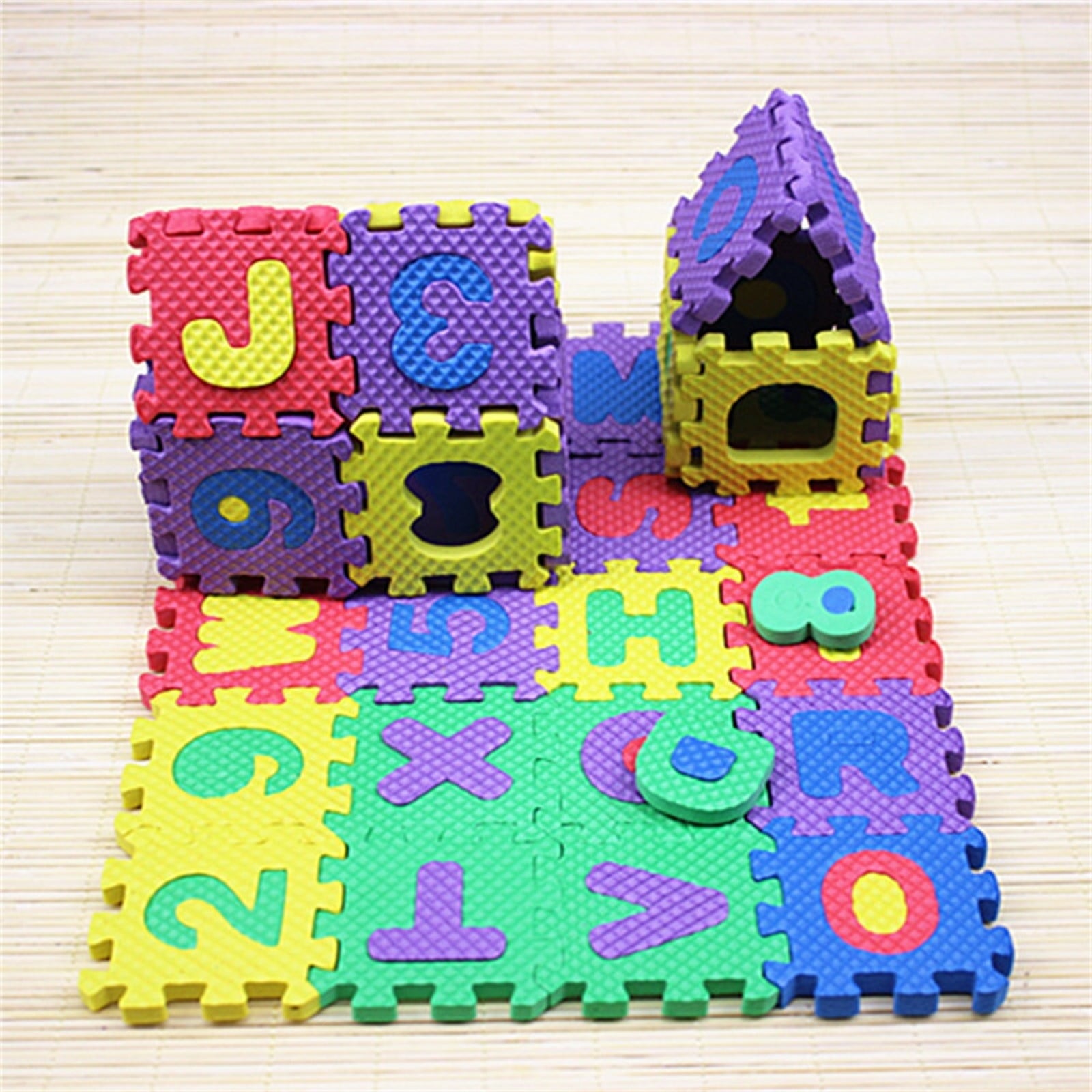 Clearance! PALIFEUR 36 PCS Kids Foam Play Mat, 12x12 Inch Number Alphabet Foam Puzzle Floor Mat,Soft Non-Slip Foam Tiles for Floor Kid Edges Play Mat Multicolor