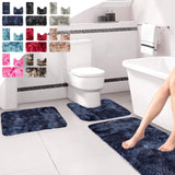 Tyidzon 5Pc Bath Mats for Bathroom, Quick-Dry Bathroom Rugs Sets Washable Non-Slip Bath Mat Ultra Soft Absorbent with U-Shaped Toilet for Bathroom, Tub, Shower, Gray 01-Red