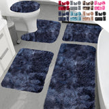 Tyidzon 5Pc Bath Mats for Bathroom, Quick-Dry Bathroom Rugs Sets Washable Non-Slip Bath Mat Ultra Soft Absorbent with U-Shaped Toilet for Bathroom, Tub, Shower, Gray 03-Gray