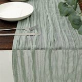 PALIFEUR Cheesecloth Table Runner, 35 x 71 Inch Cheese Cloth Table Runner for Wedding Bridal Shower Party, Home Decorations Table Runners Cheesecloth Green