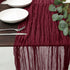 PALIFEUR Cheesecloth Table Runner, 35 x 71 Inch Cheese Cloth Table Runner for Wedding Bridal Shower Party, Home Decorations Table Runners Cheesecloth Red