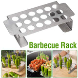 Tyidzon 18 Hole Jalapeno Popper Holder for Grill, Grilling Accessories with Handle, Stainless Steel Barbecue Chili Pepper Grill Rack, BBQ Accessories silver