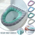 PALIFEUR Toilet Seat Cushion, Soft Thicker Knitting Cotton Bathroom Toilet Seat Cover, Non Slip Warmer Comfortable Seat Cushions with Memory Foam, Washable Reusable Toilet Seat Covers Coffee