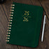 Xuniizn Academic Planner 2025-2026, Daily, Weekly & Monthly Planner, Journaling Notebooks for Work, Spiral Notebook, Twin-Wire Binding Day and Weekly Agenda for Work, Daily Planner Army Green