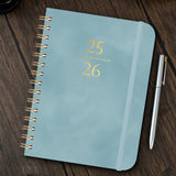 Xuniizn Academic Planner 2025-2026, Daily, Weekly & Monthly Planner, Journaling Notebooks for Work, Spiral Notebook, Twin-Wire Binding Day and Weekly Agenda for Work, Daily Planner Blue