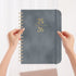Xuniizn Academic Planner 2025-2026, Daily, Weekly & Monthly Planner, Journaling Notebooks for Work, Spiral Notebook, Twin-Wire Binding Day and Weekly Agenda for Work, Daily Planner Gray