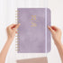 Xuniizn Academic Planner 2025-2026, Daily, Weekly & Monthly Planner, Journaling Notebooks for Work, Spiral Notebook, Twin-Wire Binding Day and Weekly Agenda for Work, Daily Planner Purple