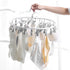 Tyidzon Drying Rack Clothing Hanging Clothes Drying Rack with 20 Clips, Heavy Duty Round Clothes Hangers Clothes Rack for Drying Towel, Sock, Hat, Scarf Gray