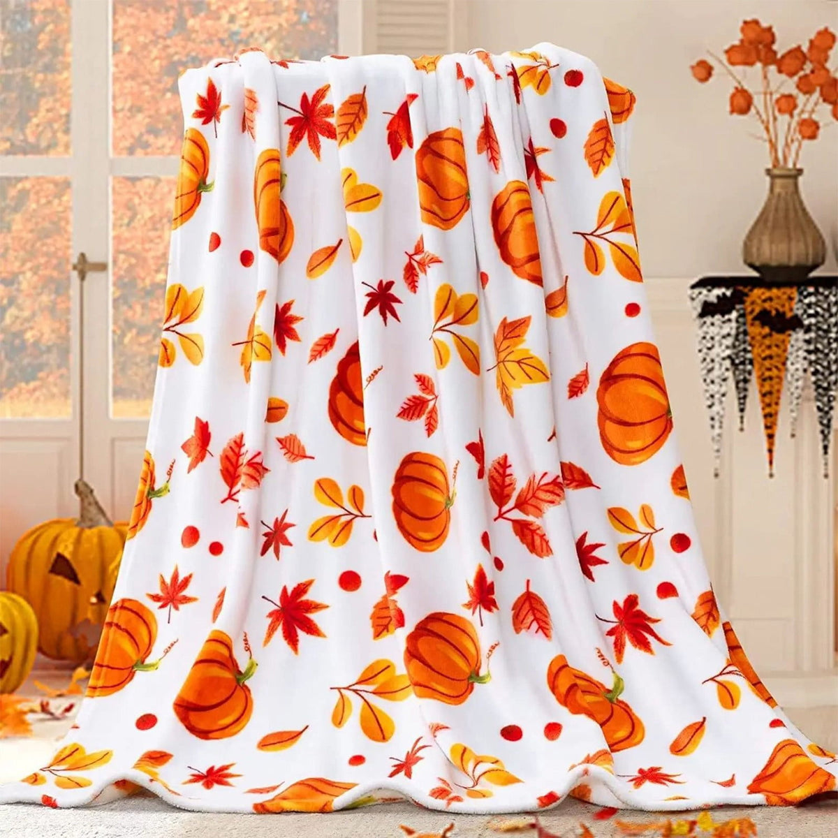 Xuniizn Fall Throw Blanket Breathable Fleece Blanket,28x39" Soft & Skin-Friendly High-Density Fall Blanket Warm, Heat-Locking, Machine-Washable, A Cozy Choice for Autumn & Winter Home Use C#Multicolor(39x51")