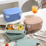 Xuniizn Bento Box Adult Lunch Box, Containers for Adults Men Women, Lunchable Food Container with Utensils, Sauce Jar, Muffin Liners, Microwave & Dishwasher Safe Blue#5