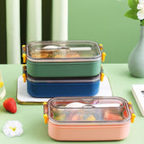 Xuniizn Bento Box Adult Lunch Box, Containers for Adults Men Women, Lunchable Food Container with Utensils, Sauce Jar, Muffin Liners, Microwave & Dishwasher Safe Blue#9