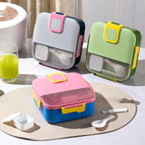 Xuniizn Bento Box Adult Lunch Box, Containers for Adults Men Women, Lunchable Food Container with Utensils, Sauce Jar, Muffin Liners, Microwave & Dishwasher Safe Gray