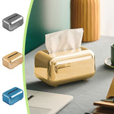 Xuniizn Tissue Box Cover Square 6x4x5" - Acrylic Tissue Box Holder, Elegant Tissue Holder & Napkin Dispenser for Home - Modern Kleenex Box Covers for Office, Restaurant, Gold Silver(6.3x3.94x4.72")