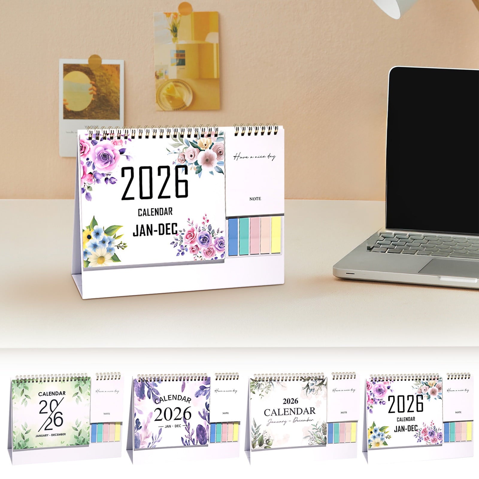 Dmlowu 2026 Desk Calendar - 8x10 inch Desk Calendar 2026-2027, 12 Months Desk Calendar Runs From January 2026 To December 2026, Exquisite Desk Calendar 2026 C