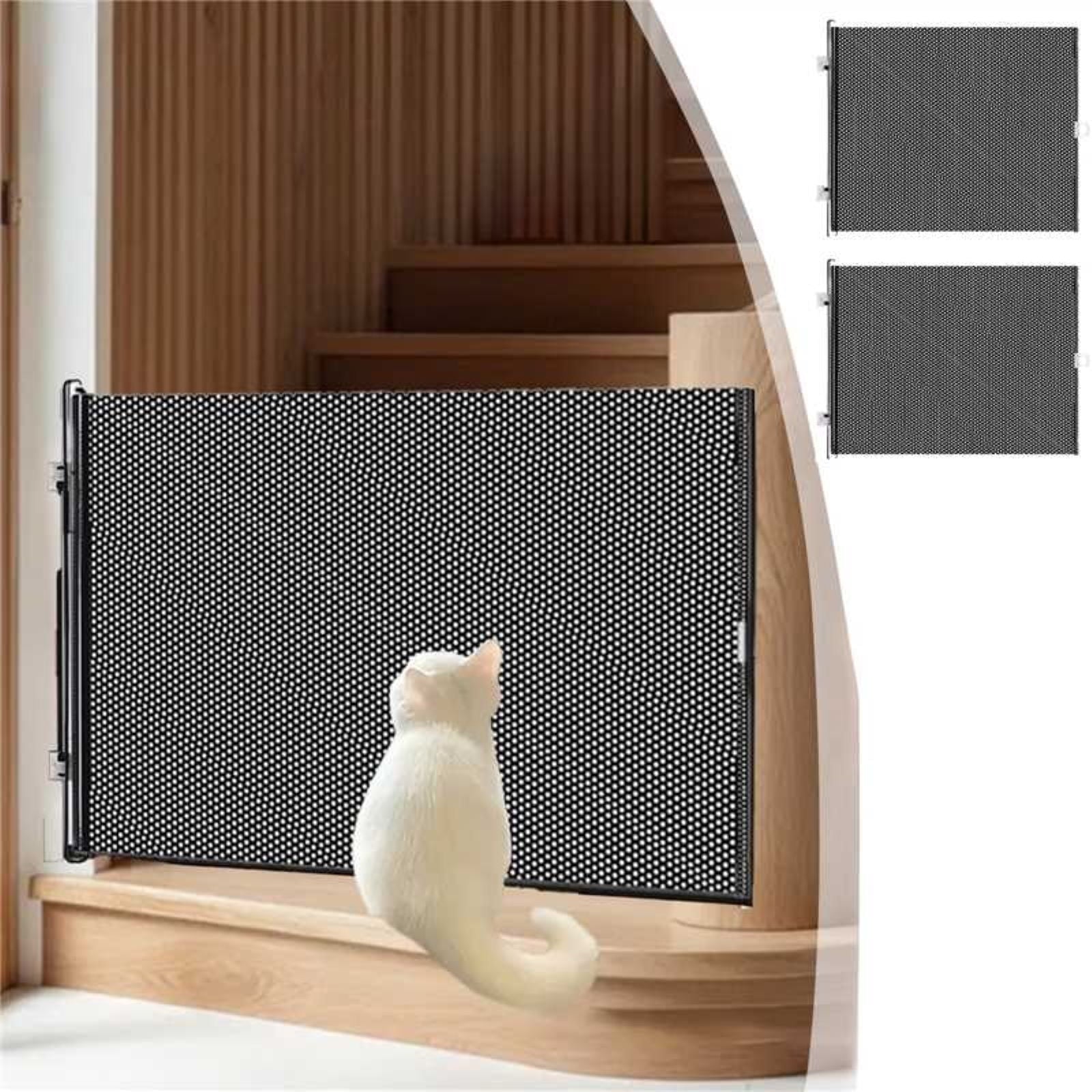 PALIFEUR Retractable Baby Gates for Stairs, 50"Wide Dog Gate for Doorways, 16"/20"Tall No-Punch Jumping Proof Pet Fence Safety Essentials for Stairs, Toddler, Dogs, Pets, Indoor Outdoor L