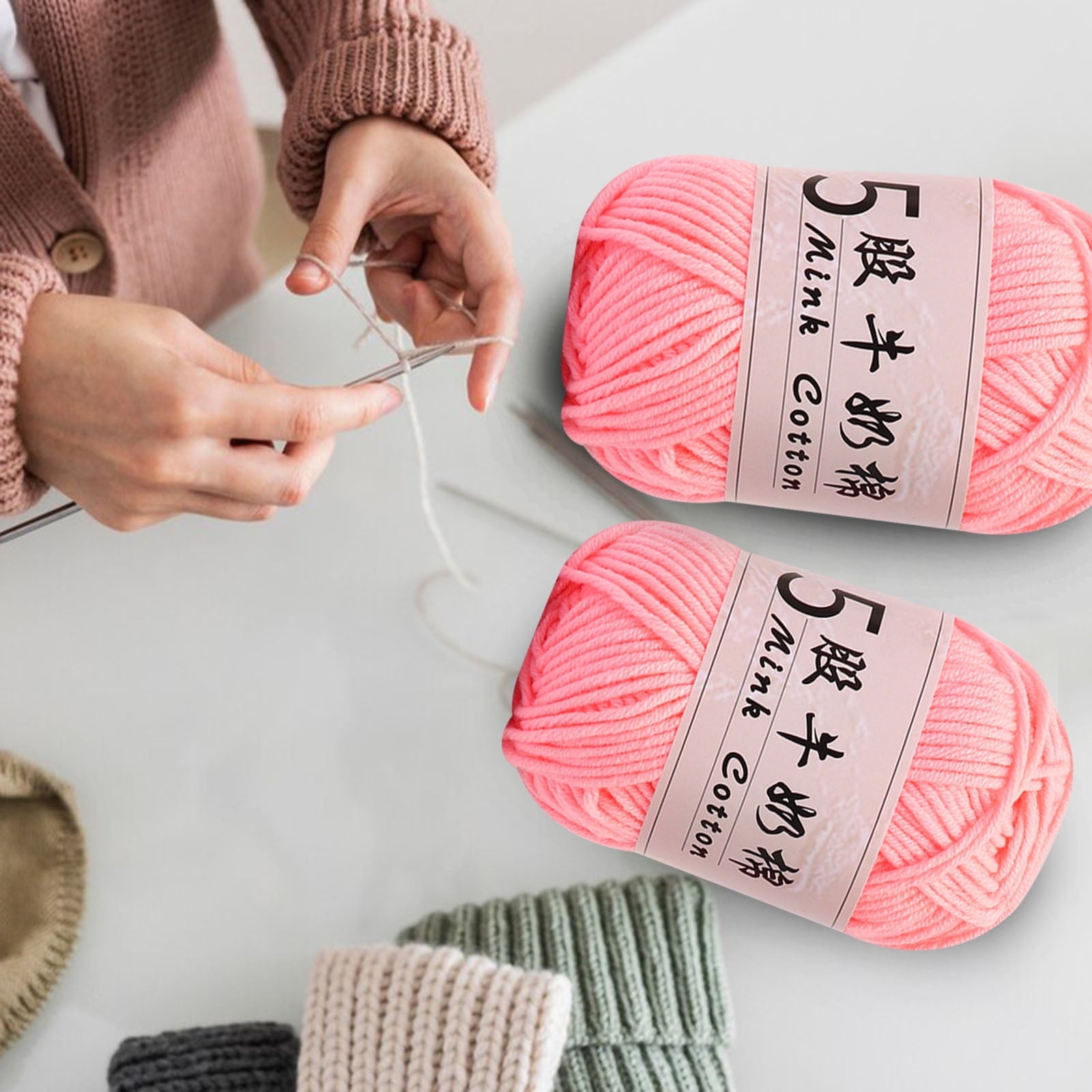 PALIFEUR Cotton Yarn Soft Cotton Yarn for Crocheting and Knitting, 1.76 oz/50g Multicolor Crochet yarn for Crafts Home Decorations DIY Toys Knit Clothes Yarn, ( 356 Yard) O