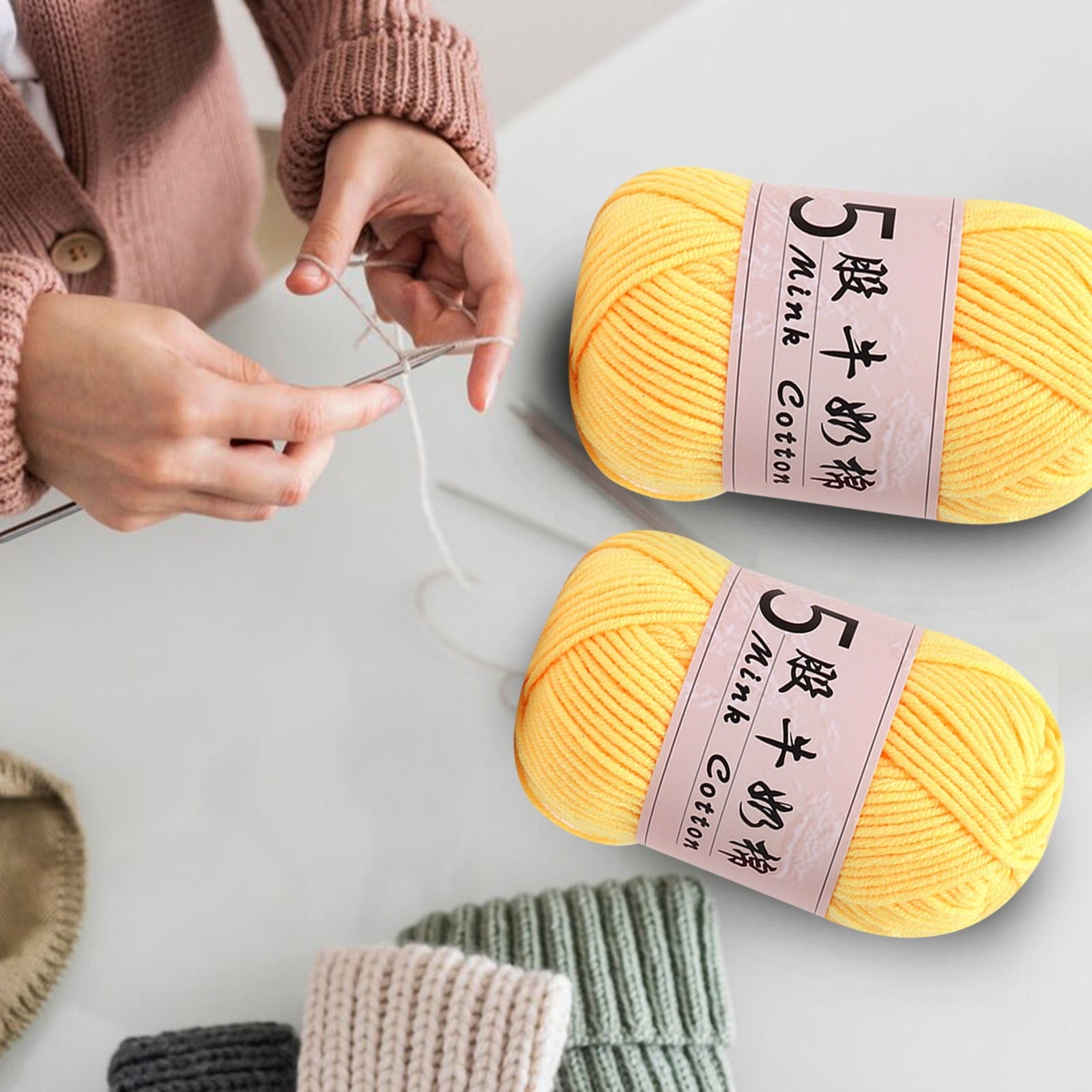 PALIFEUR Cotton Yarn Soft Cotton Yarn for Crocheting and Knitting, 1.76 oz/50g Multicolor Crochet yarn for Crafts Home Decorations DIY Toys Knit Clothes Yarn, ( 356 Yard) P
