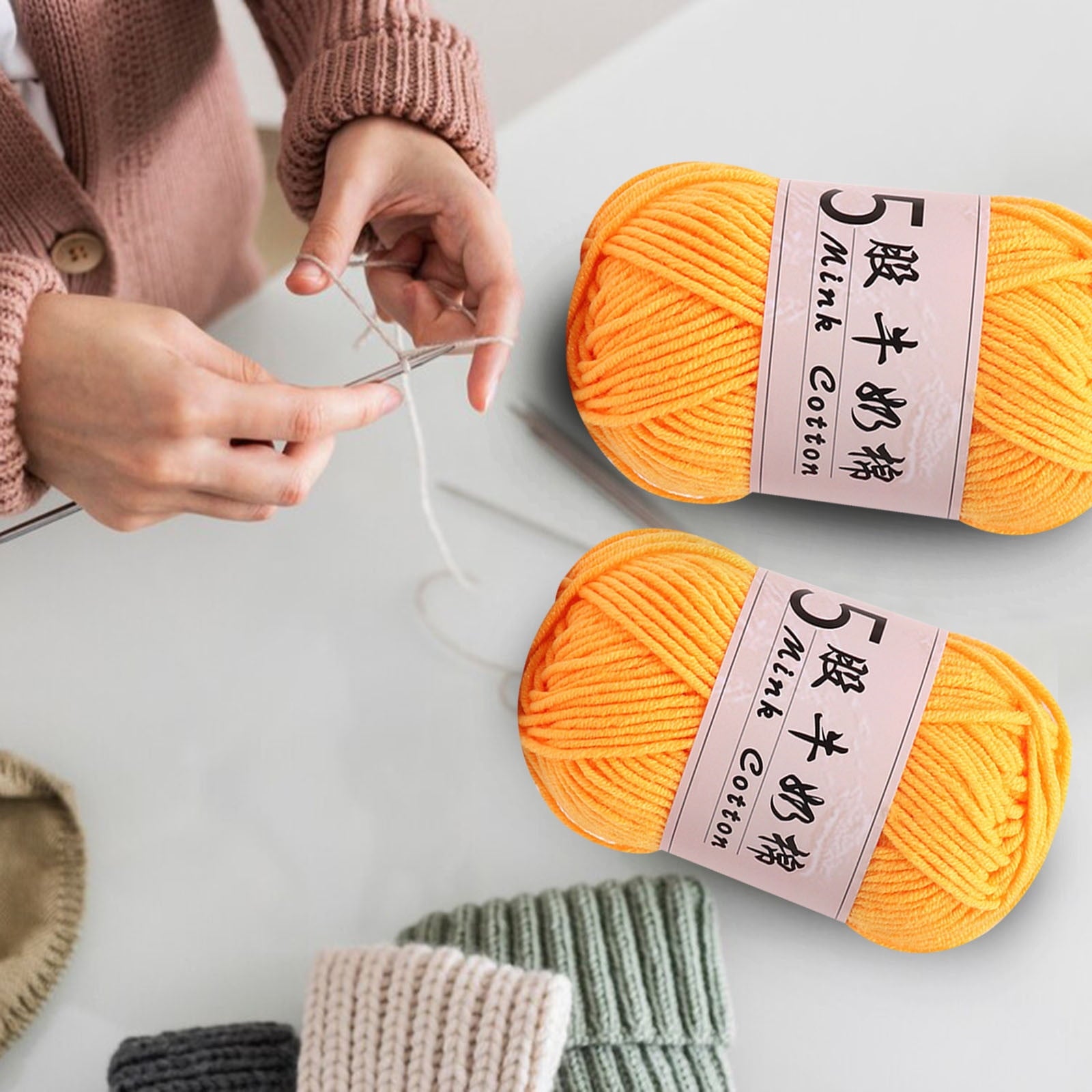 PALIFEUR Cotton Yarn Soft Cotton Yarn for Crocheting and Knitting, 1.76 oz/50g Multicolor Crochet yarn for Crafts Home Decorations DIY Toys Knit Clothes Yarn, ( 356 Yard) Q