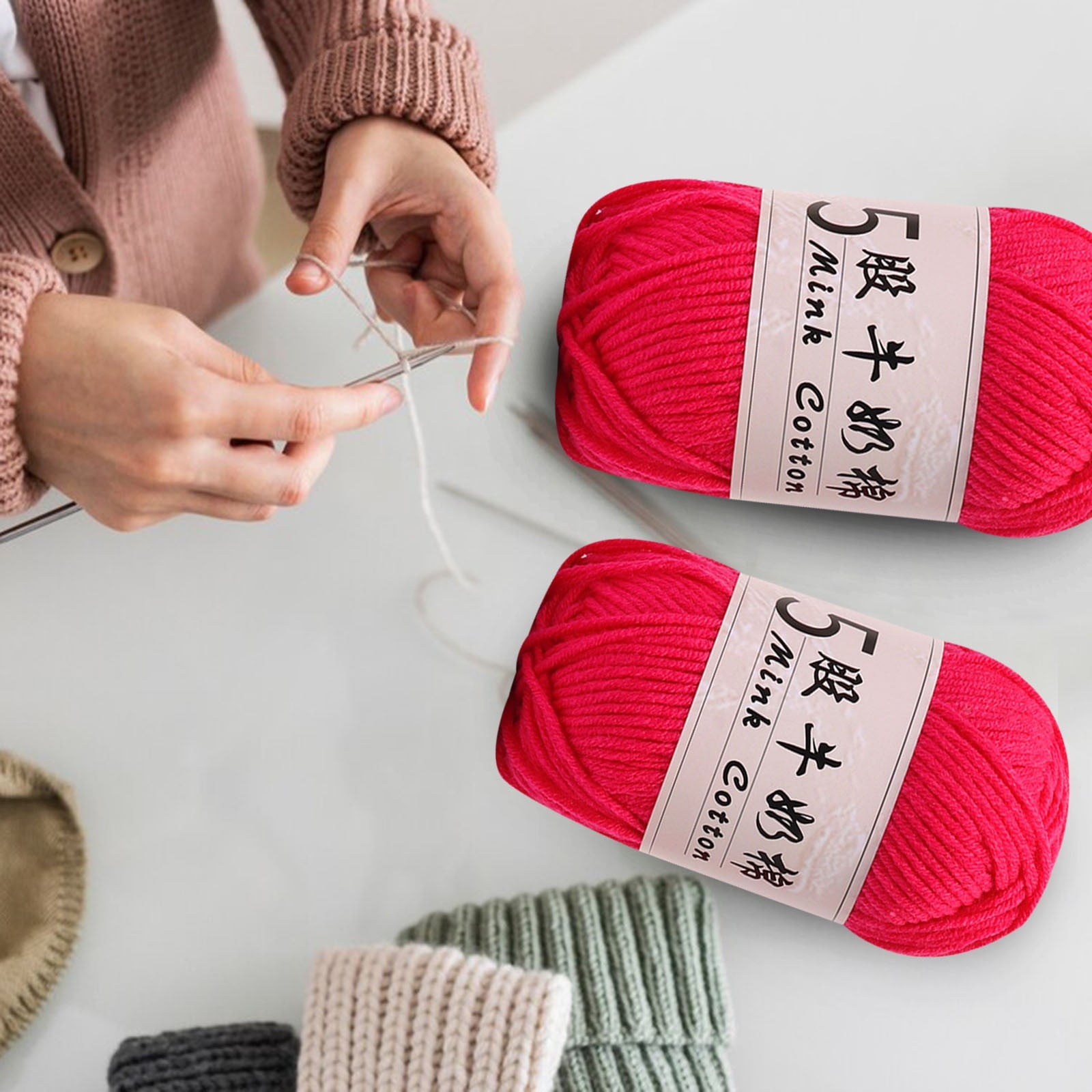PALIFEUR Cotton Yarn Soft Cotton Yarn for Crocheting and Knitting, 1.76 oz/50g Multicolor Crochet yarn for Crafts Home Decorations DIY Toys Knit Clothes Yarn, ( 356 Yard) S