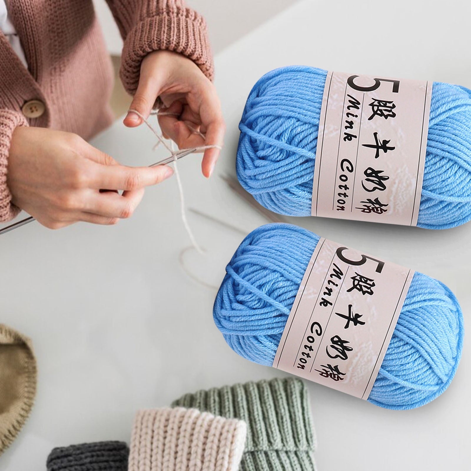 PALIFEUR Cotton Yarn Soft Cotton Yarn for Crocheting and Knitting, 1.76 oz/50g Multicolor Crochet yarn for Crafts Home Decorations DIY Toys Knit Clothes Yarn, ( 356 Yard) W
