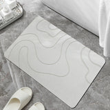 PALIFEUR Stone Bath Mat, 16x24" Quick Drying Diatomaceous Earth Bath Mat Super Absorbent Non Slip Stone Bath Mats Washable Rug for Bathroom Floor Kitchen Shower, Dark Gray White