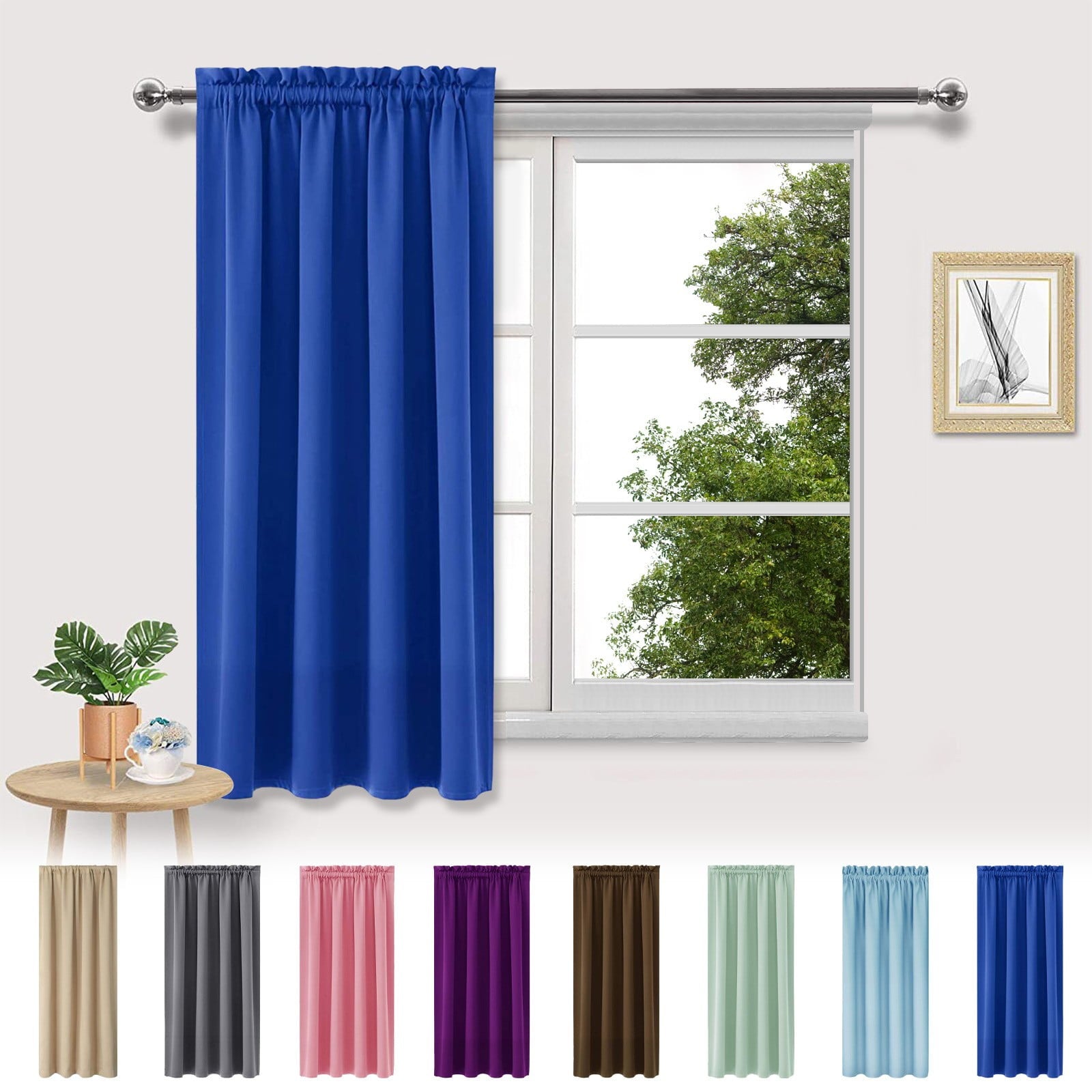 Xuniizn Blackout Curtains for Bedroom Thermal Insulated - 100%Polyester Black Out Curtains 2 Panels Set Room Darkening Window Curtains for Living Room, Light Blue CTN-LB