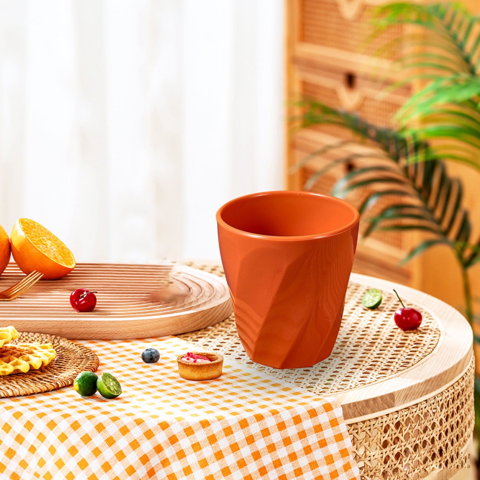 Tyidzon Unbreakable Plastic Cups Reusable Multi-Purpose Plastic Cups, Drinking Cup for Kitchen, Bpa-Free, Dishwasher and Microwave Safe Orange